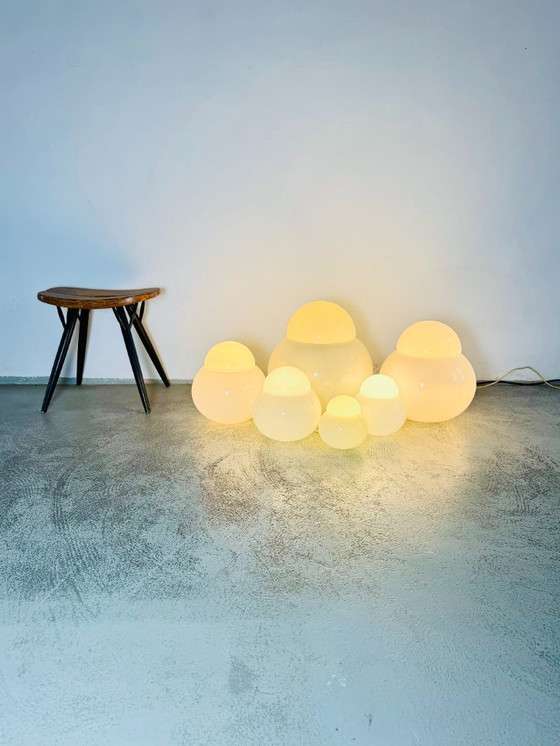 Image 1 of Ensemble complet de lampadaires Daruma par Sergio Asti pour Candle, Italie, années 1970