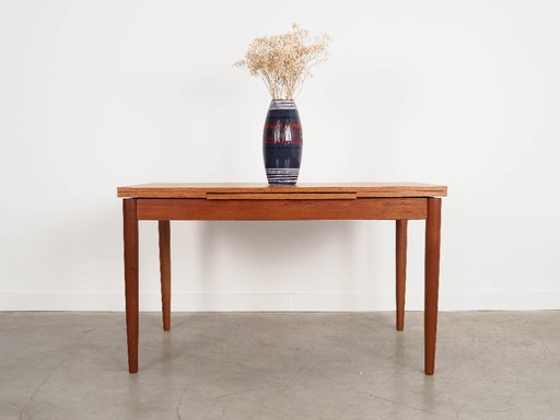 Teakhouten tafel, Deens design, jaren 70, vervaardigd in Denemarken.