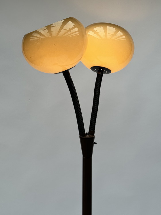Image 1 of Vintage Brown Floor Lamp by Dijkstra - Dutch Design Mushroom Lamp, Space Age Classic