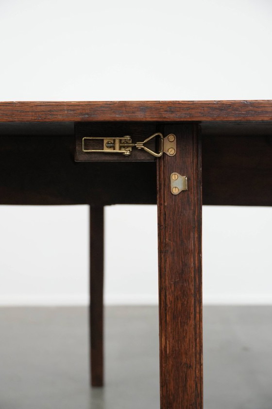 Image 1 of Antico tavolo/tavolo da pranzo inglese con le orecchie pendenti in quercia della fine del XIX secolo