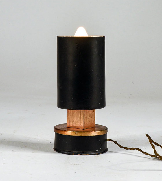 Lampada da Tavolo Orientabile in Metallo Verniciato Nero e Rame Funzionante, Italia 1970 – Lampade da tavolo (photo 2 of 8)