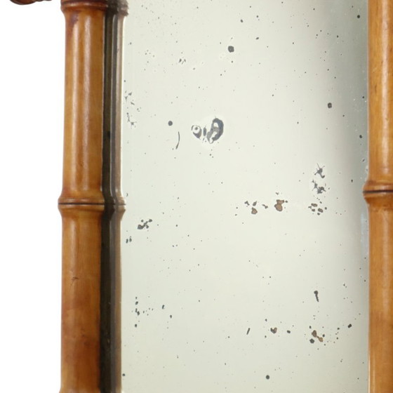Antiker Holzspiegel Faux Bambus Chinoiserie 40x34cm – Glass, Wood (photo 8 of 14)