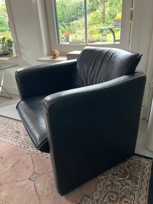 Luxury Leolux Fabio Armchair Black Leather – fauteuils