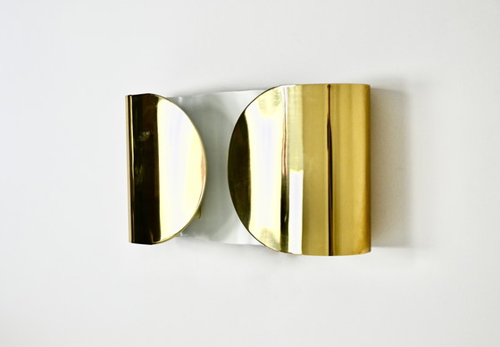 Image 1 of Golden Foglio Wandleuchte von Tobia & Afra Scarpa für Flos, 1960er Jahre