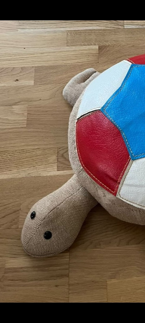 Renate Müller Schildpad, Hockers en poefs, Leer, Textiel, Beige (foto 3 van 5)