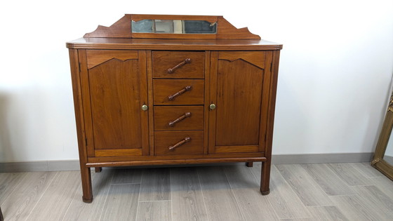 Image 1 of Vintage Mahogany and Mahogany Veneer Sideboard