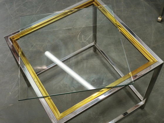 1970s Italian Chrome, Brass and Glass Nesting Tables, Set of Three – Side tables (photo 12 of 20)