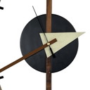 Mcm - Wall clock - Eye shaped - Brass and wood - Fitted with new mechanism