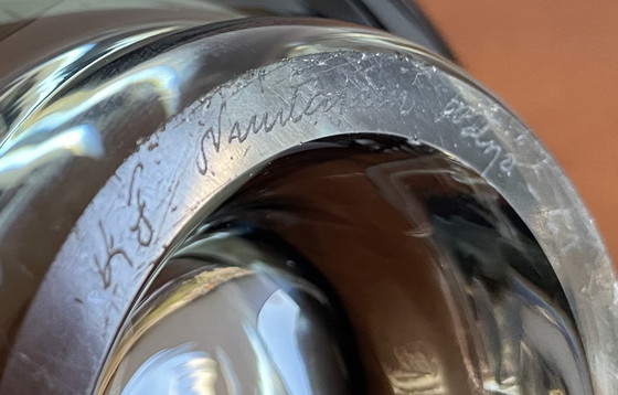 Image 1 of Nuutajärvi Notsjö Design Glass vase model 268 designed by Kaj Franck 1961 signed