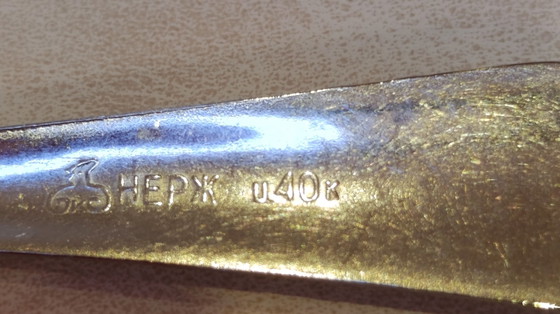 10 Teaspoons from the Gebrüder Hepp Pforzheim Manufacture, Cutlery Sets, rvs, Metal, Silver (photo 3 of 5)