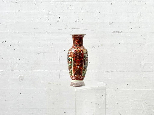 Decorative Satsuma porcelain vase in Asian style, 1980s
