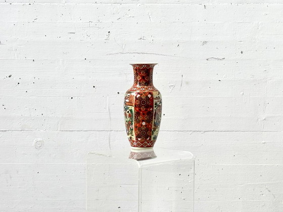Image 1 of Vase décoratif en porcelaine Satsuma de style asiatique, années 1980