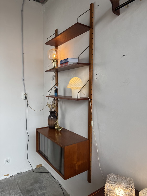 Image 1 of Vintage Modular Wall Unit – Danish Design in Teak with Brass Details