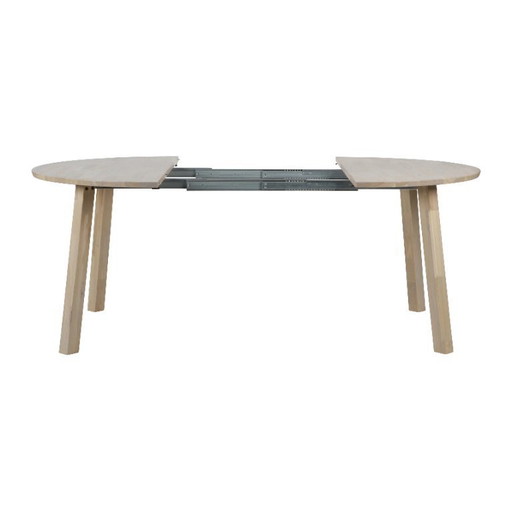 Solid Oak Extendable Dining Table 120 x 200 cm - Whitewash