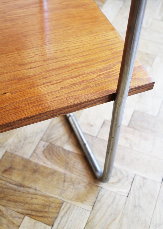 Image 1 of Modernistische bijzettafel van buisvormig staal uit de jaren 30 | Stijl van Marcel Breuer