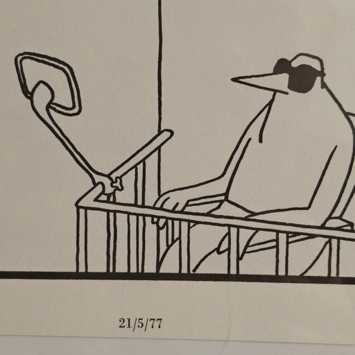 Vintage Cartoon: Stefan Verwey – Catching the Sun With a Little Mirror – wanddecoratie, Paper (photo 2 of 5)