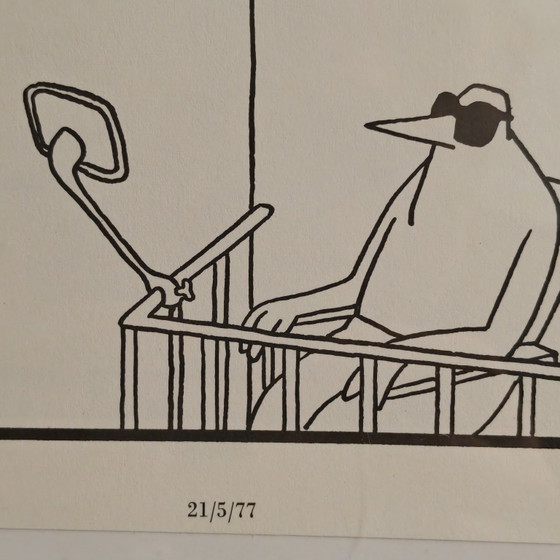 Vintage Cartoon: Stefan Verwey – Catching the Sun With a Little Mirror – Wall decoration, Paper (photo 2 of 5)