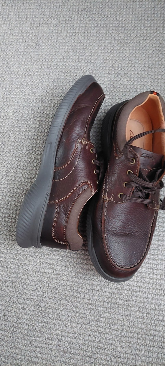 Image 1 of CLARKS donaway edge brown lace-up shoes