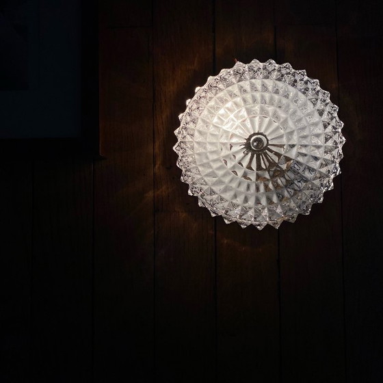 Image 1 of Piccola lampada da parete/soffitto in vetro stampato