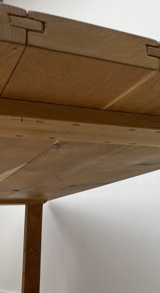 Image 1 of Architectural Brutalist Dining Table – Solid Oak – 250 cm