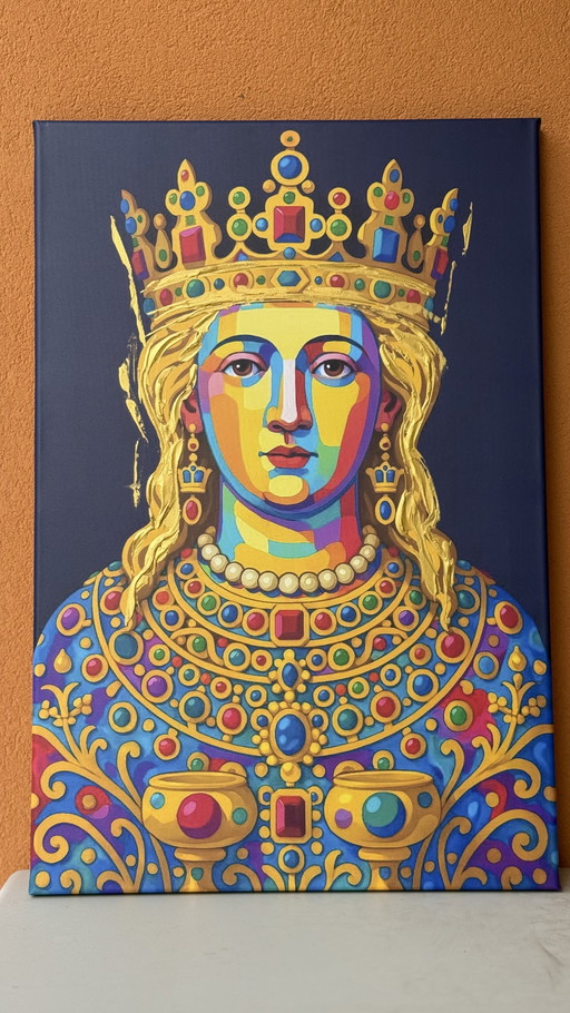 Portret van Sant S. Agata in Catania – Iconisch Italiaans religieus icoon – Pop Geometrisch portret