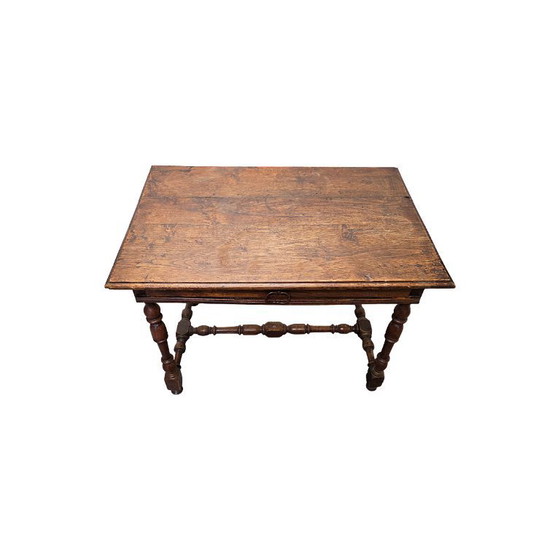 Image 1 of Frans Louis XIII stijl eiken tafel met lade, vroeg 18e eeuw