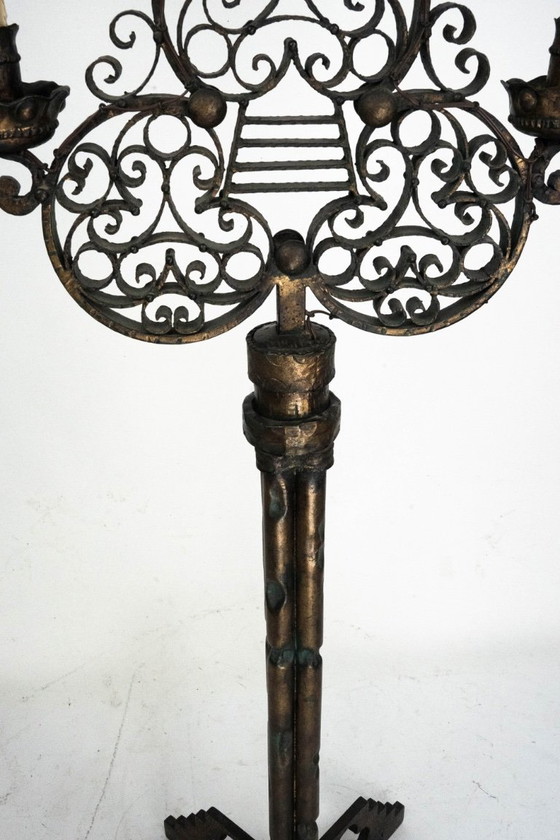 Image 1 of Zeldzame Italiaanse brutalistische vloerlamp van Longobard. Italië, jaren 70.