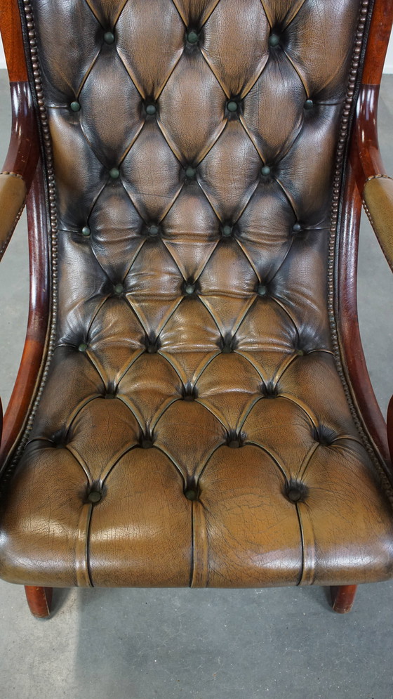 Image 1 of Green Vintage Chesterfield Armchair