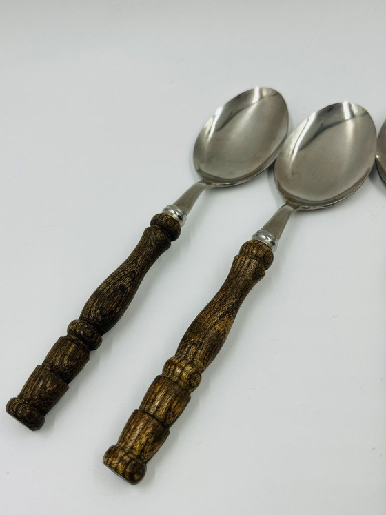 Set di posate vintage da 22 pezzi con manici effetto legno – Wood (photo 9 of 24)