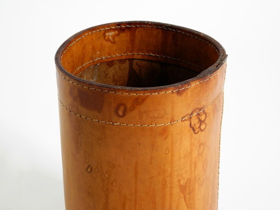 Image 1 of Beautiful 1960s leather paper bin by Torben Ørskov & Co Denmark