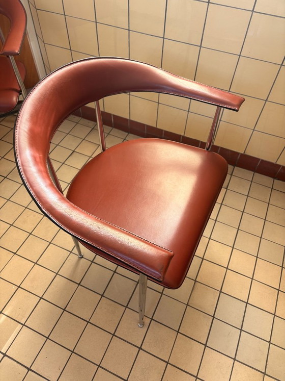 4 poltrone Fasem P40 – Sedie da pranzo, Leather, Metal (photo 3 of 9)