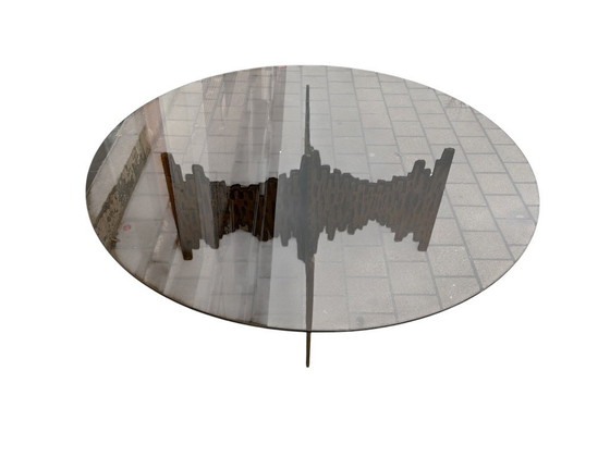 Image 1 of Tavolino da caffè brutalista in bronzo