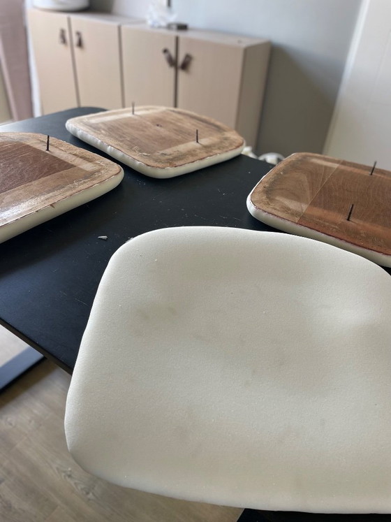 Image 1 of Set 4 vintage eetkamerstoelen | herstoffeerd