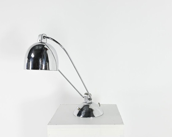Image 1 of Lampe design Yves Jujeau et André Mounique pour Jumo. Métal chromé, France C.1930.