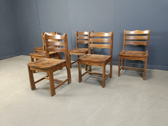 Image 1 of Brutalistische Esszimmerstühle, 1960er Jahre
