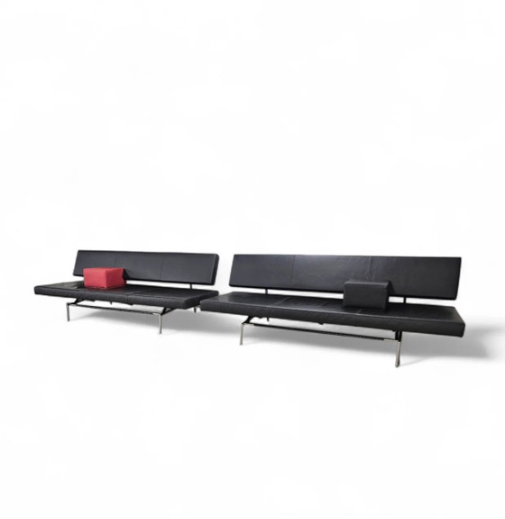 Martin Visser BR 02.7 / Slaapbank / 't Spectrum / Jaren 80 / Zwart leer / Rood kussen – Slaapbanken, Leather (photo 12 of 13)