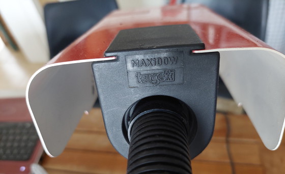 Image 1 of Lampada da scrivania italiana rossa anni '70 di Targetti