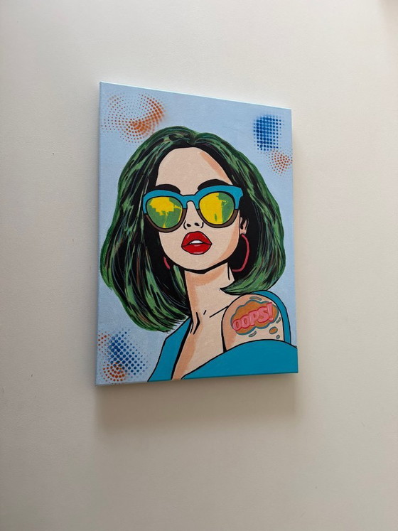 Aurora Konisgberg - She Knows Oops - Artist's Painting Under Glass – Paintings & Drawings, Canvas (photo 6 of 10)