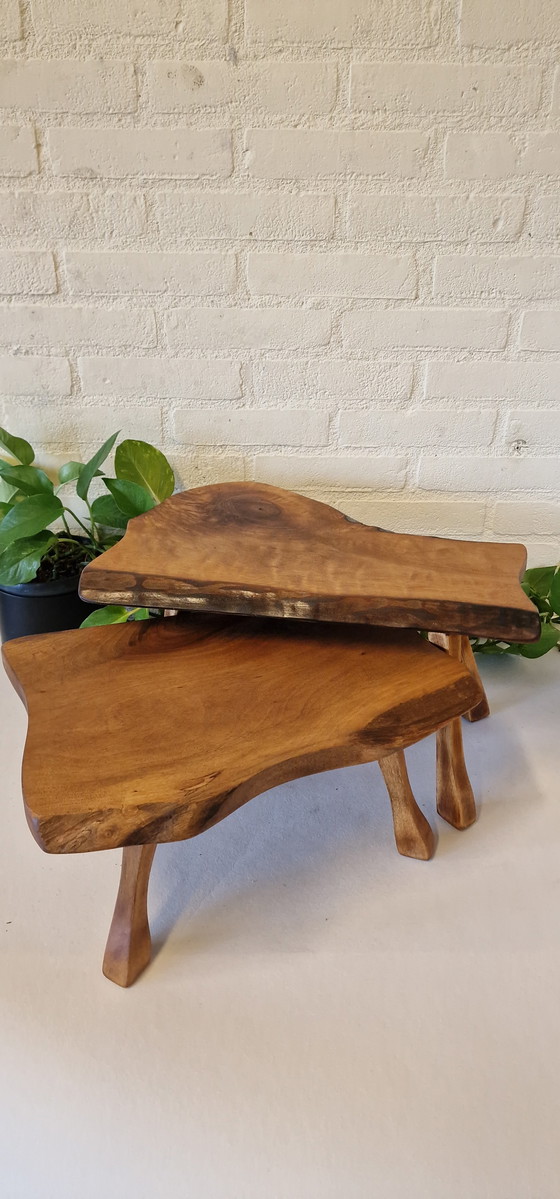 Image 1 of Vintage set nesting tables/ mimi set tree trunk tables