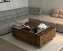 Robuster Industrie-Couchtisch auf Rollen