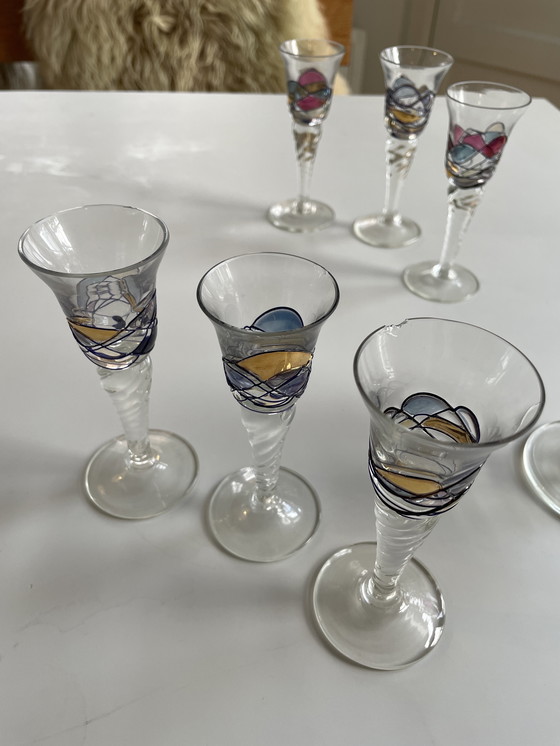 Image 1 of Juego de licor, copas de aguardiente hechas a mano con jarra