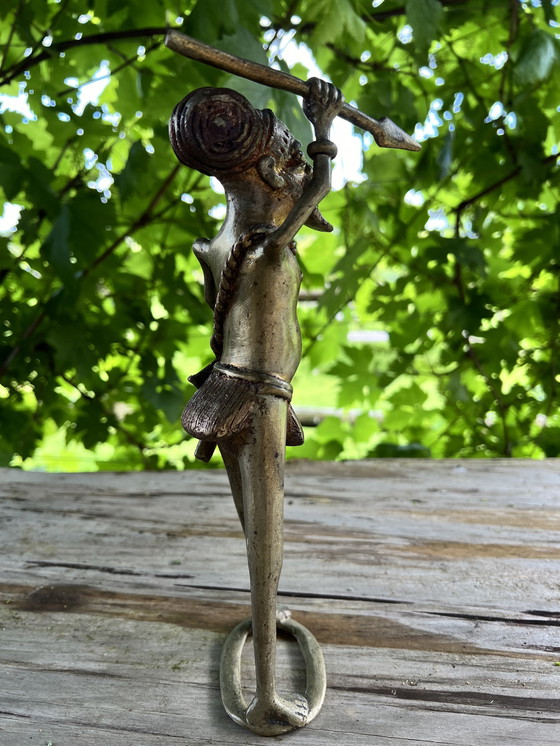 Image 1 of Antike afrikanische Statuette aus Messing und Kupfer, ca. 1950