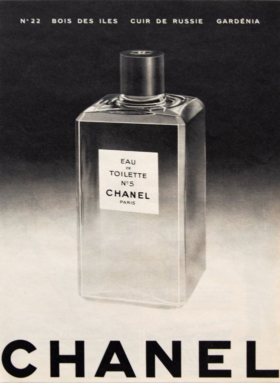 Image 1 of Original Vintage Chanel Eau de Toilette No. 5 Advertisement Poster 1962 / Framed / 32x24cm / Very Good Condition / Plakat