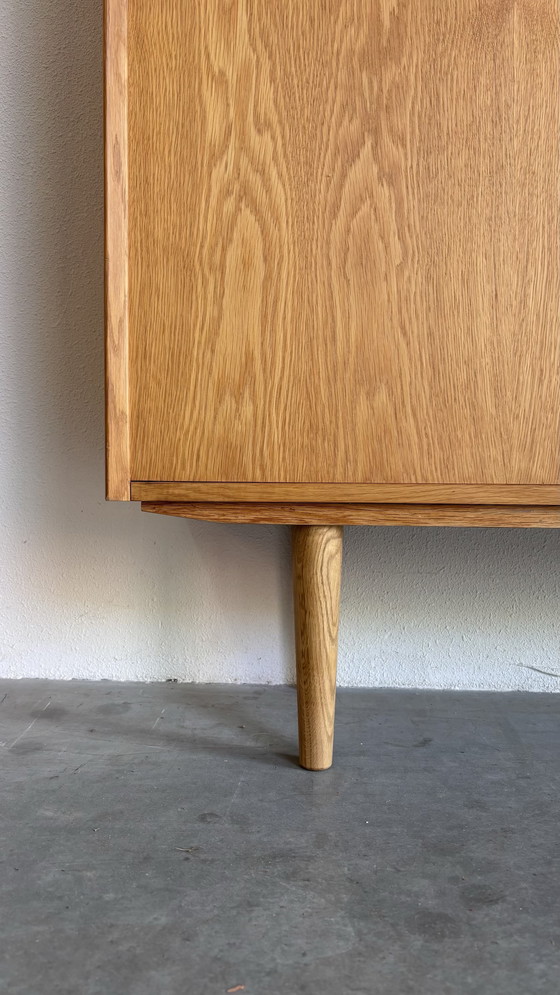Image 1 of Vintage Danish wall cabinet- highboard oak