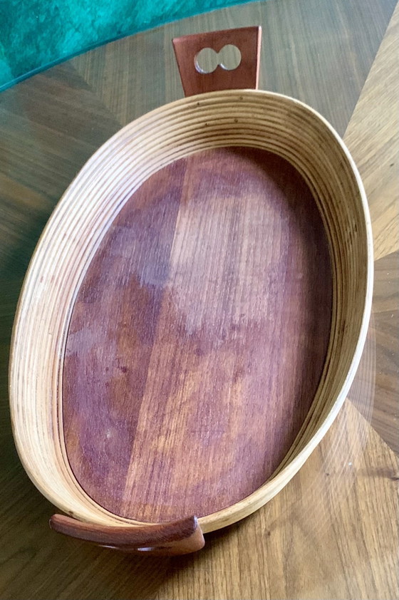 Grande Vassoio Vintage Ovale in Legno Curvato – Manici Ergonomici in Teak - Scandinavo – Oggetti decorativi (photo 3 of 15)