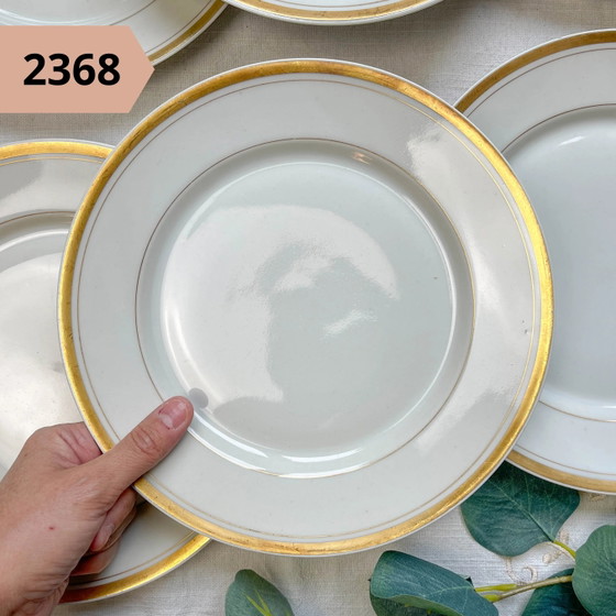 White Vintage Gilded Porcelain Plate, Sold Individually – Crockery, Retro (photo 6 of 10)