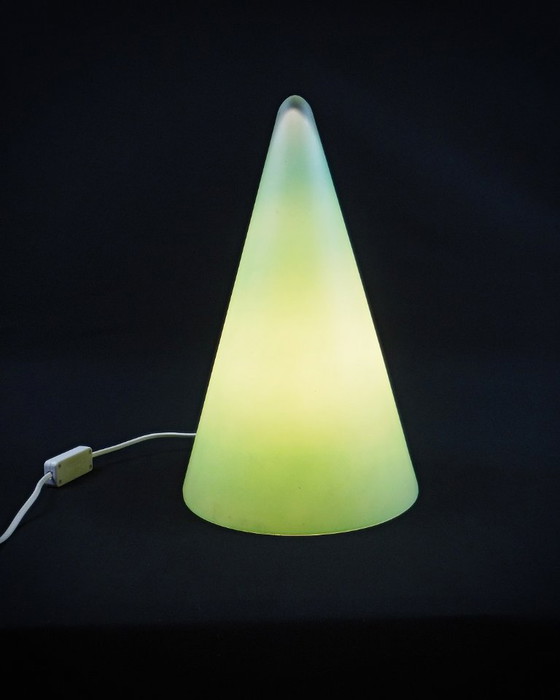 Image 1 of Teepee XL lamp in green opaline glass, Vintage 90s design