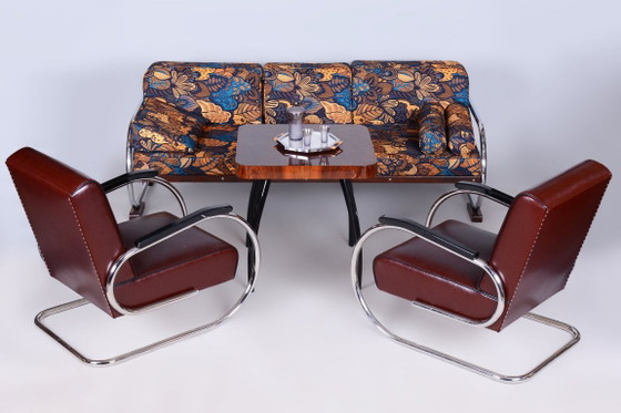 Sofá Bauhaus restaurado, de Robert Slezak, madera de haya, República Checa, década de 1930. – Metal, Textile (photo 4 of 23)