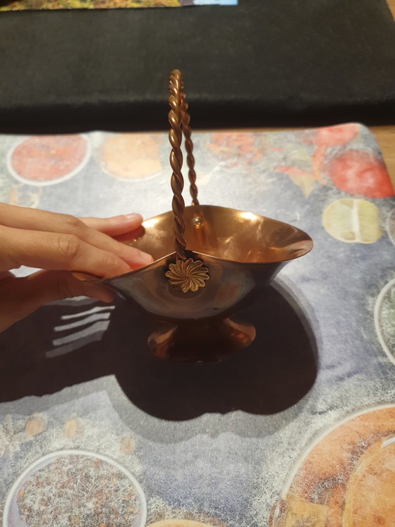 Decoratieve Vintage Koperen Mand – Decoratieve objecten, Copper (photo 4 of 5)