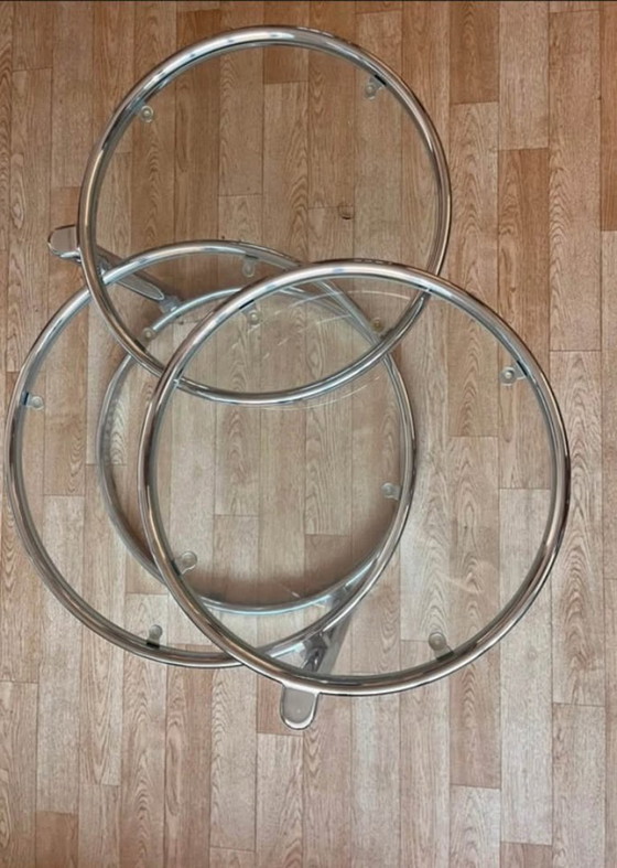 Image 1 of Table basse vintage style Space Age – Double pivotante – Design années 70